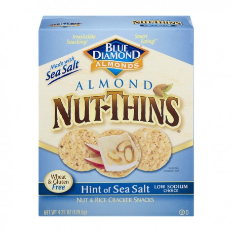 Blue Diamond Almonds Nut-Thins Nut & Rice Cracker Snacks Hint of Sea Salt