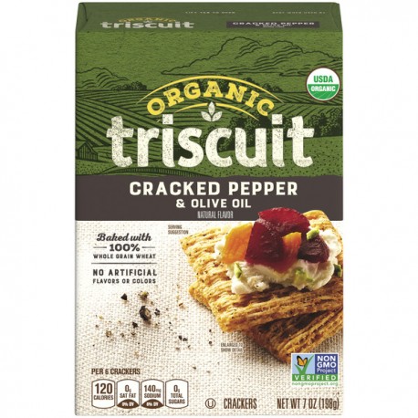 Triscuit Organic Crackers, Cracked Pepper & Olive Oil