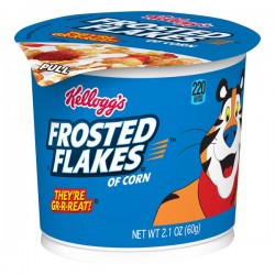Kellogg's Breakfast Cereal in a Cup, Frosted Flakes, Fat-Free, Single Serve, 2.1 oz Cup