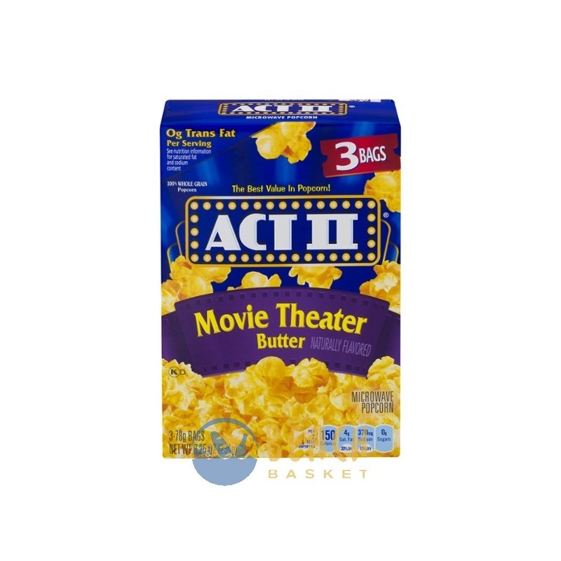 ACT II Microwave Popcorn Movie Theater Butter - 3 CT - Beach Basket Belize